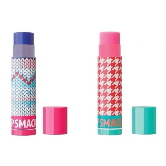 Lip Smacker Snow Tube Lip Balm & Key Chain 2 Packs Raspberry Apple Holiday - Picture 3 of 9